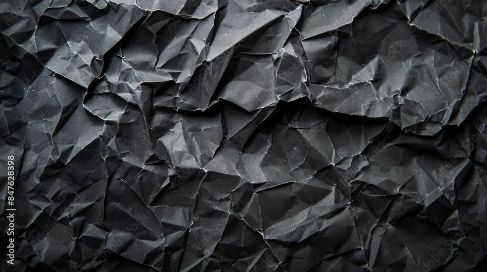 Crumpled dark paper background illustration generared by ai Crumpled dark paper background illustration generared by ai