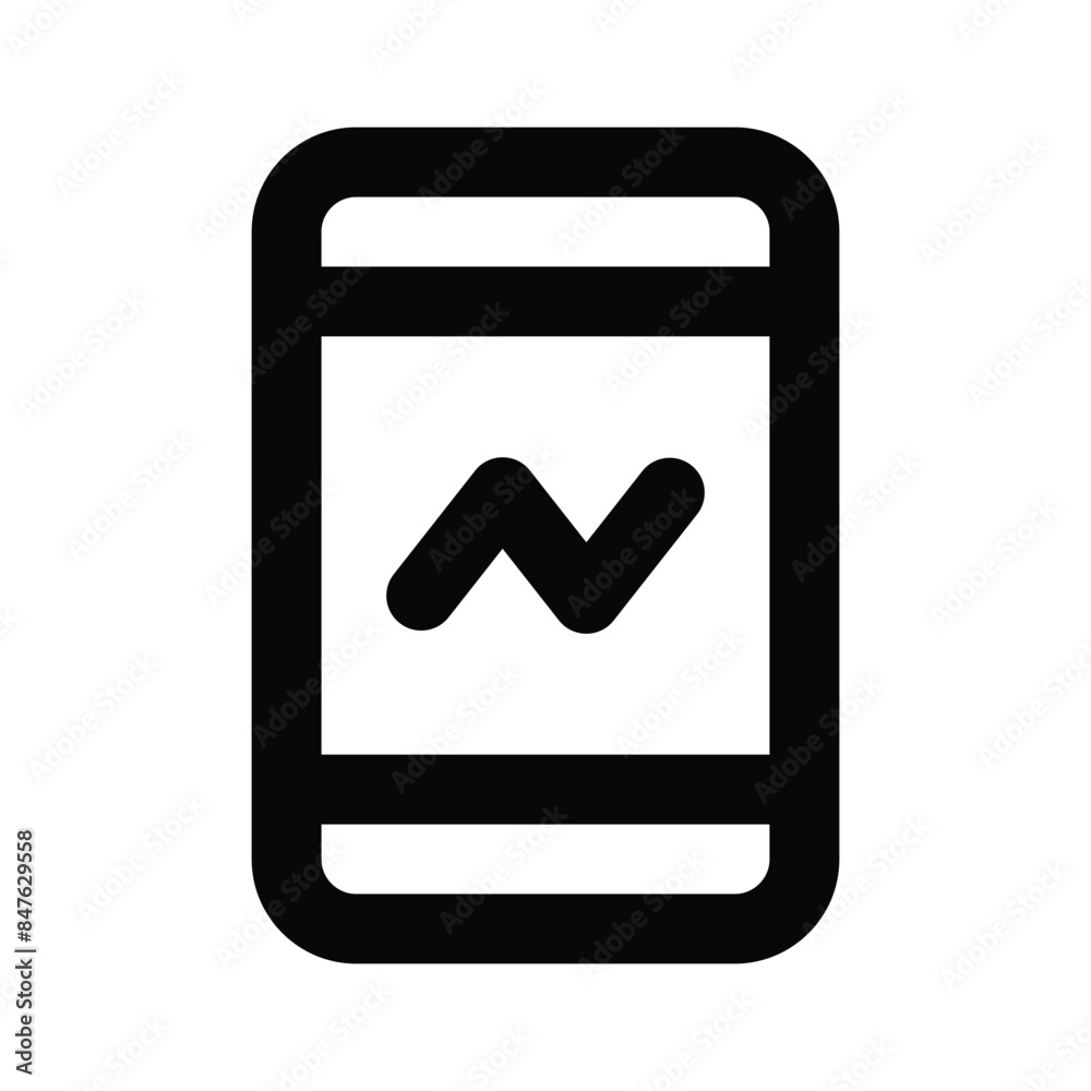 Data chart inside mobile showing vector of mobile data analysis in trendy style Data chart inside mobile showing vector of mobile data analysis in trendy style