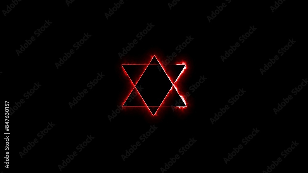 Abstract glowing neon triangle border frame illustration on black background. Abstract glowing neon triangle border frame illustration on black background.