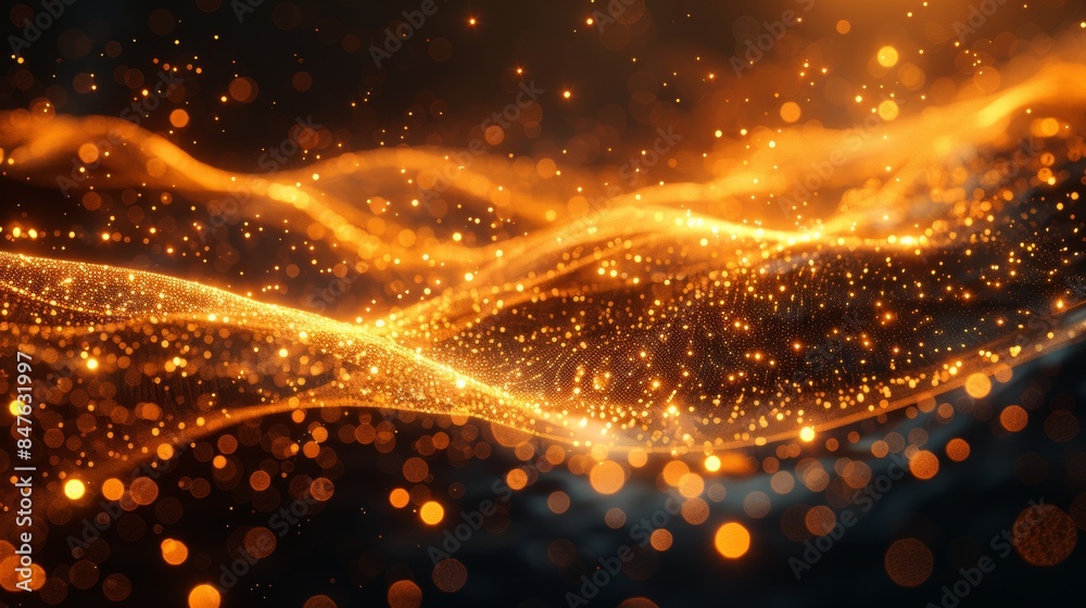 Abstract wave with soft orange glowing light background. Abstract wave with soft orange glowing light background.