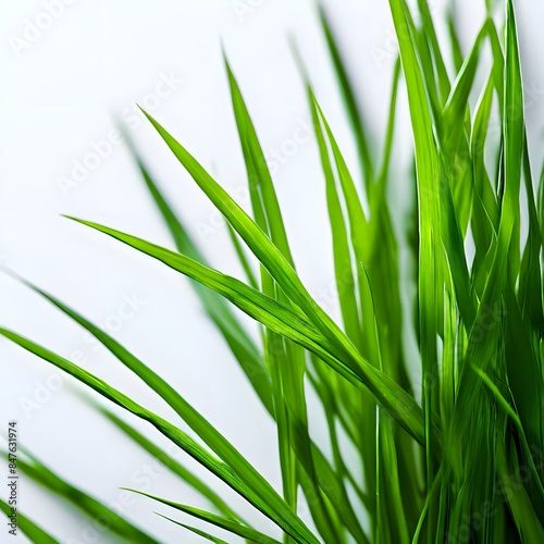 green grass isolated on white background