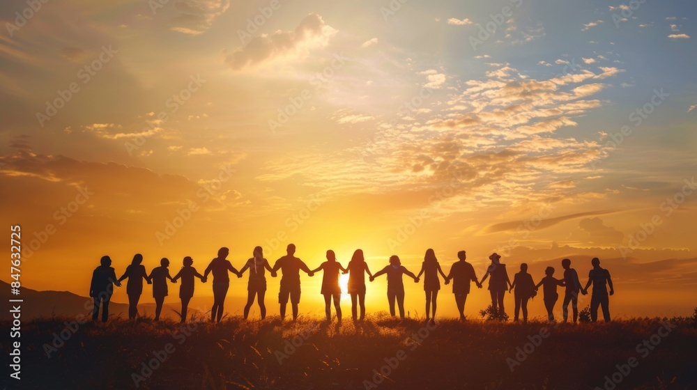 Friendship day silhouette background illustration generated by ai
