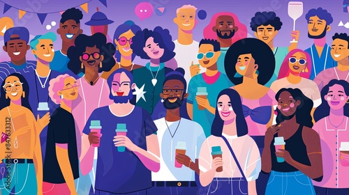 Diverse Group of Friends at a Social Gathering