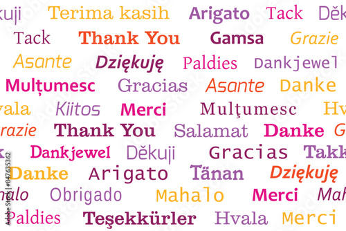 Thank you many languages seamless pattern