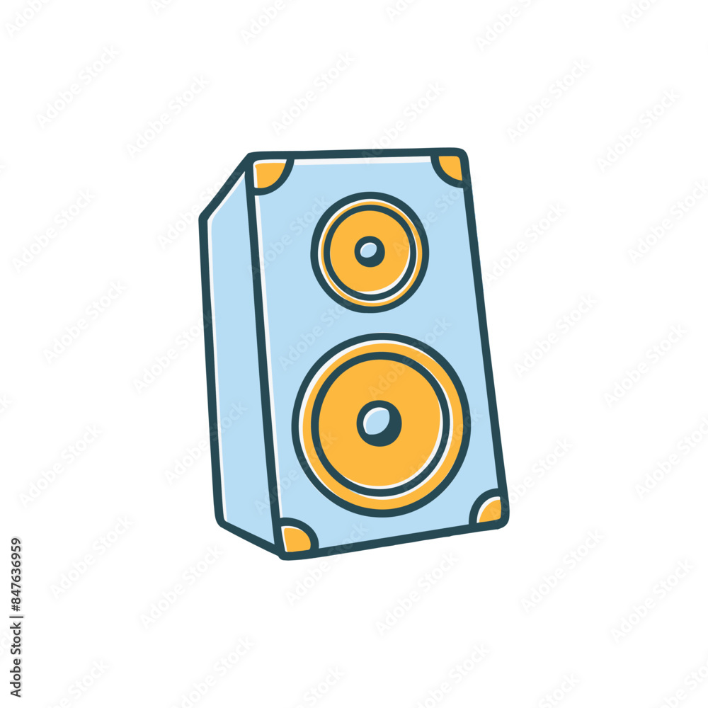 Illustration of a speaker sound box that moves dynamically Illustration of a speaker sound box that moves dynamically