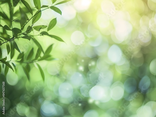 A close up lush green jungle leaf with a sunlight and sky in the background