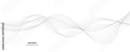 Abstract vector modern background with grey wavy lines and particles. EPS10