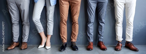 Five Pairs of Legs in Dress Pants photo