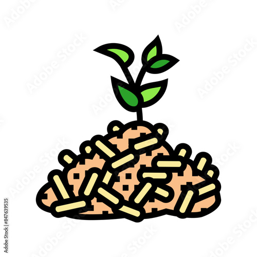 eco friendly wood pellets color icon vector. eco friendly wood pellets sign. isolated symbol illustration