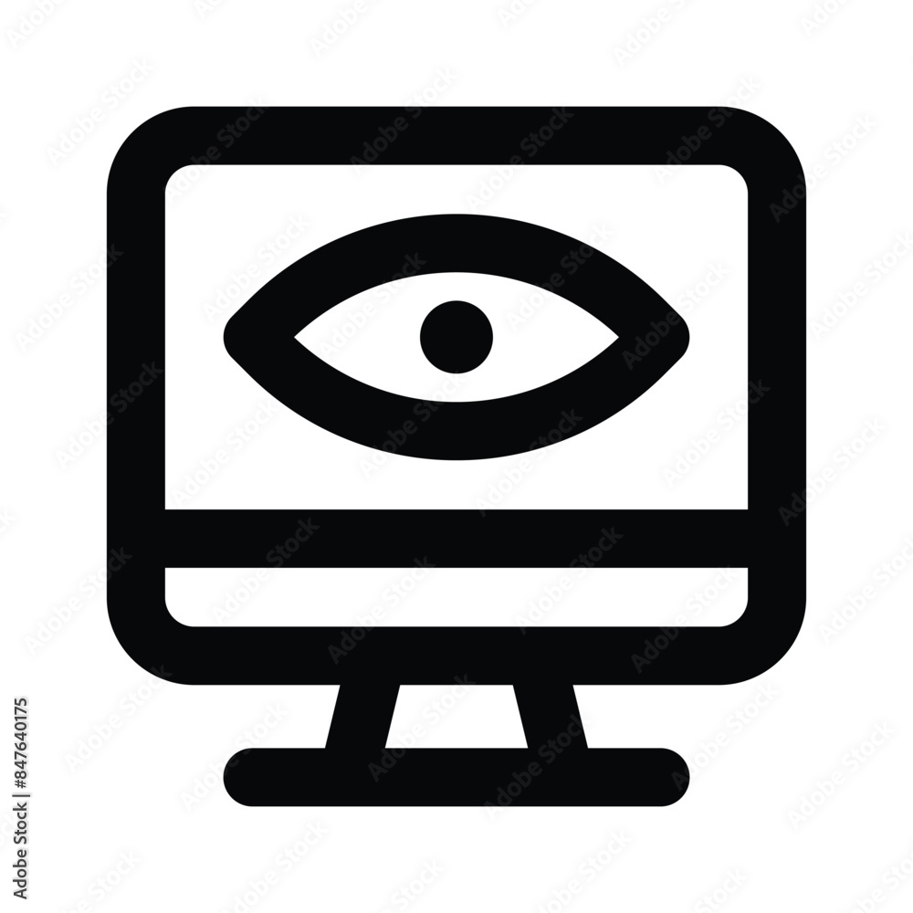 An eye inside the monitor screen showing concept icon of monitoring in trendy style An eye inside the monitor screen showing concept icon of monitoring in trendy style
