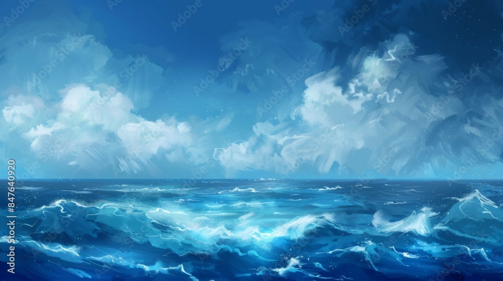 Fototapeta premium Sea ocean nature background illustration generated by ai
