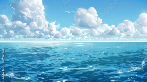 Sea ocean nature background illustration generated by ai
