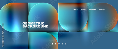 Round squares, circles with fluid gradients. Vector Illustration For Wallpaper, Banner, Background, Card, Book Illustration, landing page
