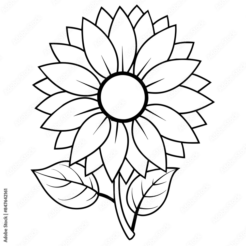 Sunflower vector illustration on white background Sunflower vector illustration on white background