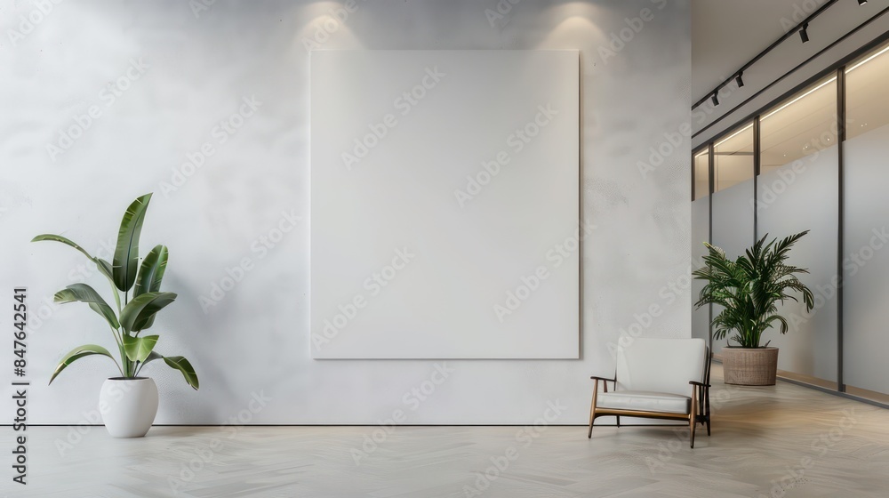 modern interior design room with blank wall, empty wall mockup with minimalistic interior, modern interior, trendy interior design