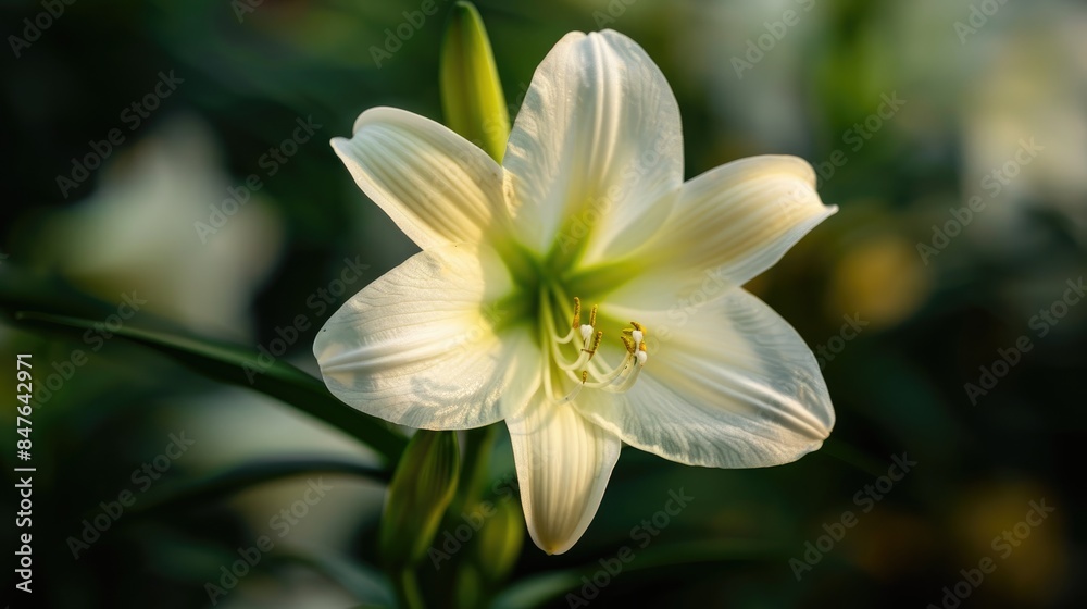Close up of a white flower in the garden Close up of a white flower in the garden
