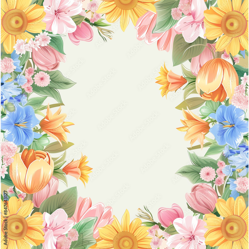 frame with flowers frame with flowers