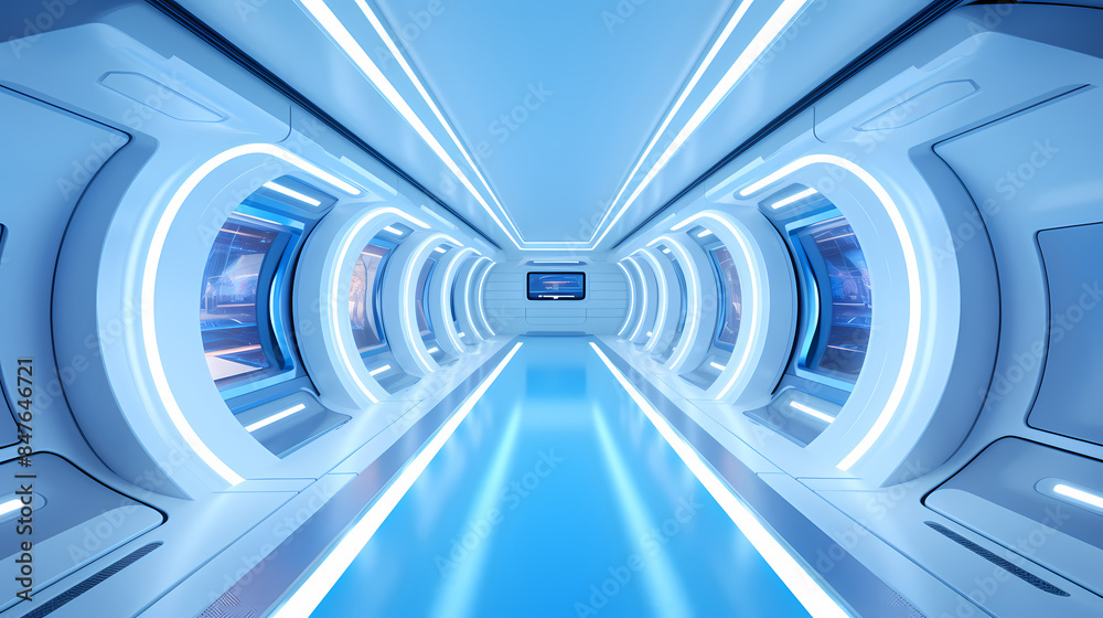 Sci-fi spaceship corridor