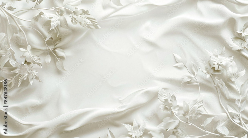 White paper flowers background for Greeting card template. Blank floral wall decor design. Generative Ai. White paper flowers background for Greeting card template. Blank floral wall decor design. Generative Ai.
