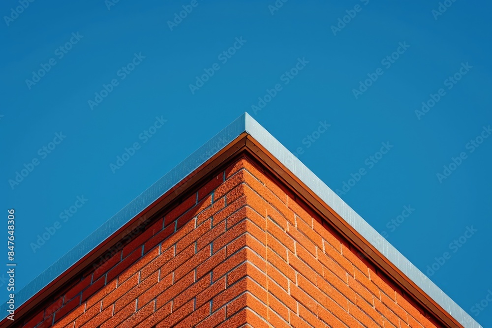 red brick building on blue sky background