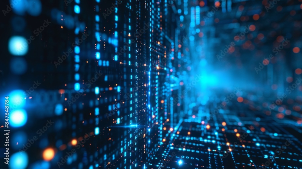 Obraz premium Big data background for digital information technology. AI generative