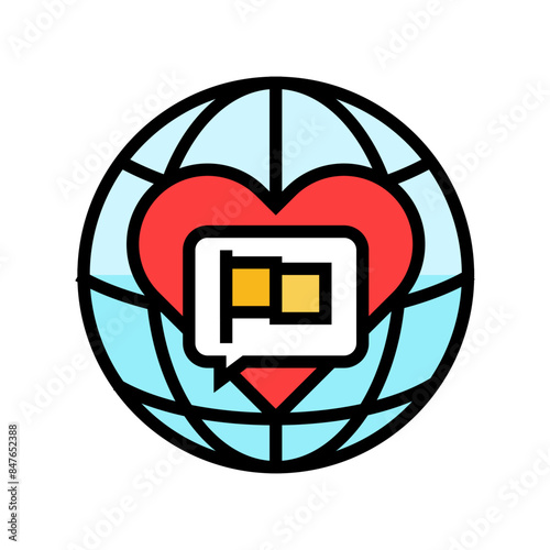 mother language international day color icon vector. mother language international day sign. isolated symbol illustration