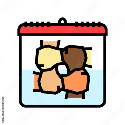 elimination of racial discrimination color icon vector. elimination of racial discrimination sign. isolated symbol illustration