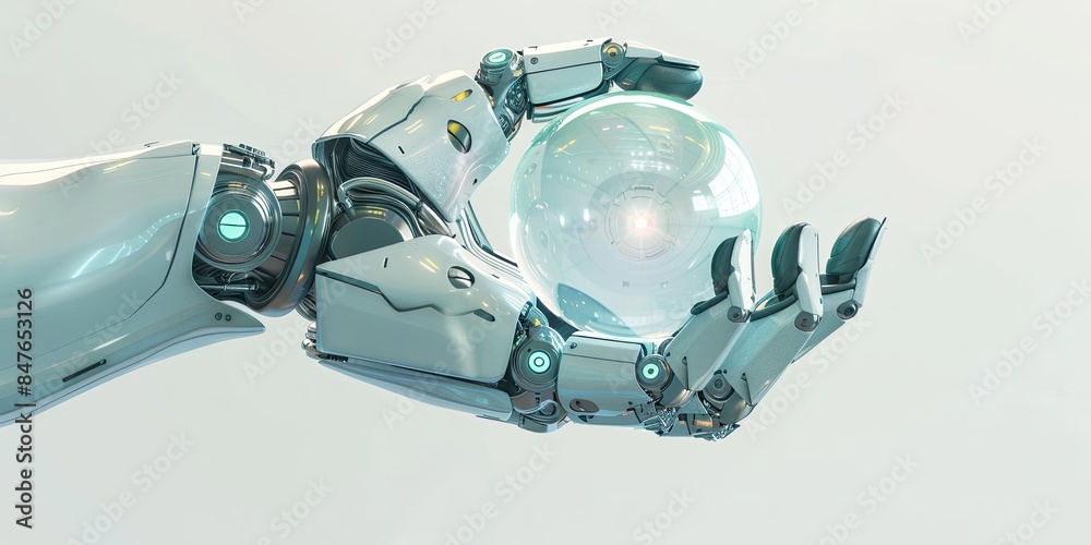 Fototapeta premium High-Tech Robot Arm with Luminous Orb