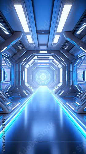 Sci-fi spaceship corridor