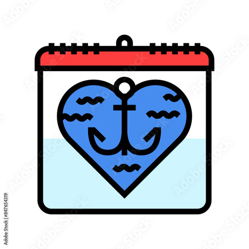 seafarer international day color icon vector. seafarer international day sign. isolated symbol illustration