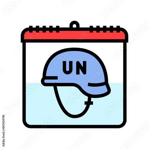 peacekeepers international day color icon vector. peacekeepers international day sign. isolated symbol illustration