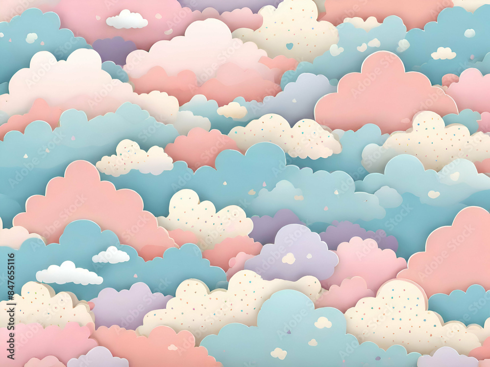 childish pastel color simple pattern with cute clouds childish pastel color simple pattern with cute clouds