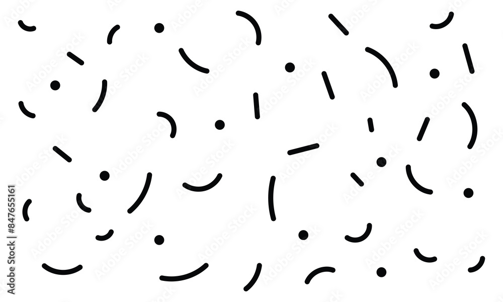 Hand drawn simple sprinkle seamless pattern with black confetti and stars isolated with white background. vector Illustration for holiday, party, birthday, invitation. Hand drawn simple sprinkle seamless pattern with black confetti and stars isolated with white background. vector Illustration for holiday, party, birthday, invitation.
