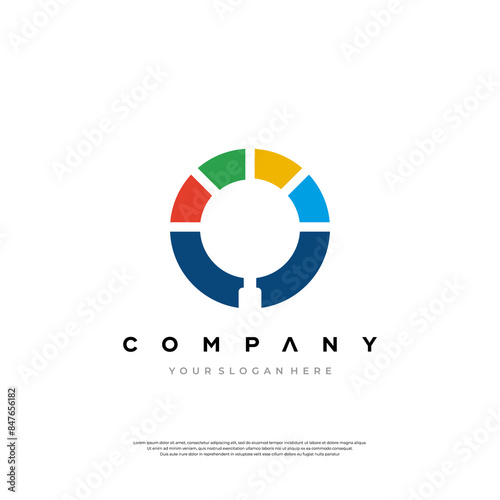 Free Download Colorful Segmented Circle Logo - GFXLoad