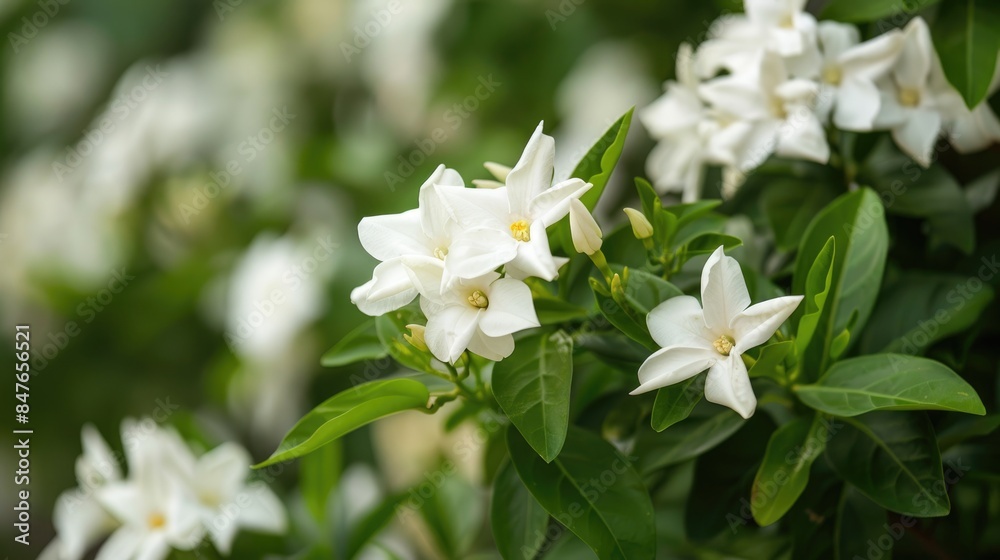 A lovely jasmine blossom growing in a garden