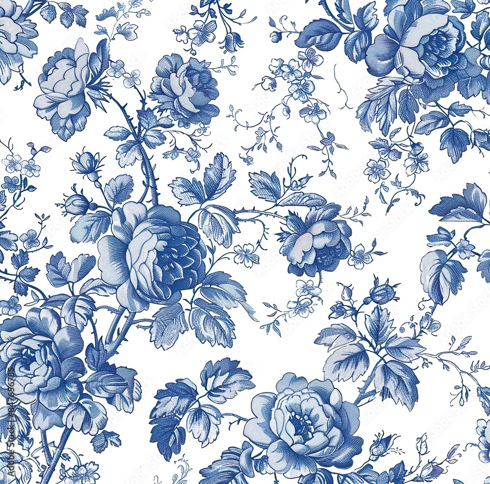 Obraz premium seamless floral background blue colour 
