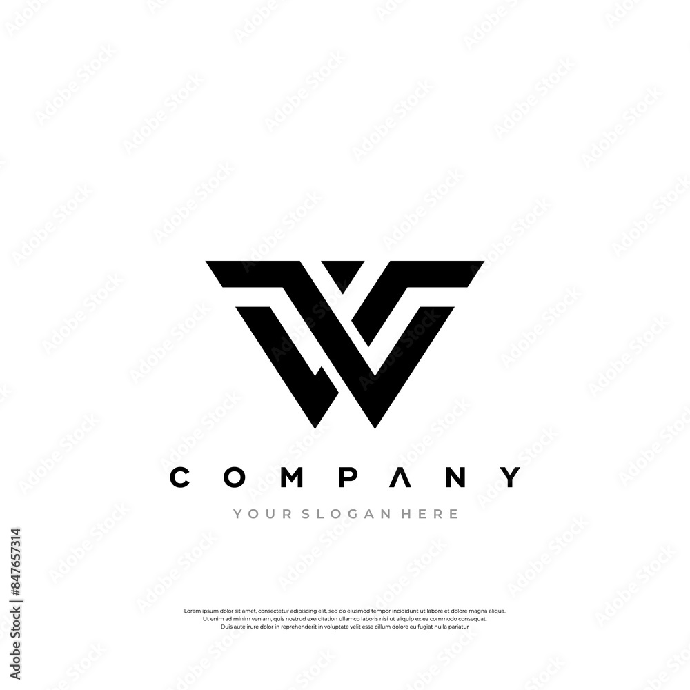 Wave inspired W Logo Dynamic Fluidity Wave inspired W Logo Dynamic Fluidity