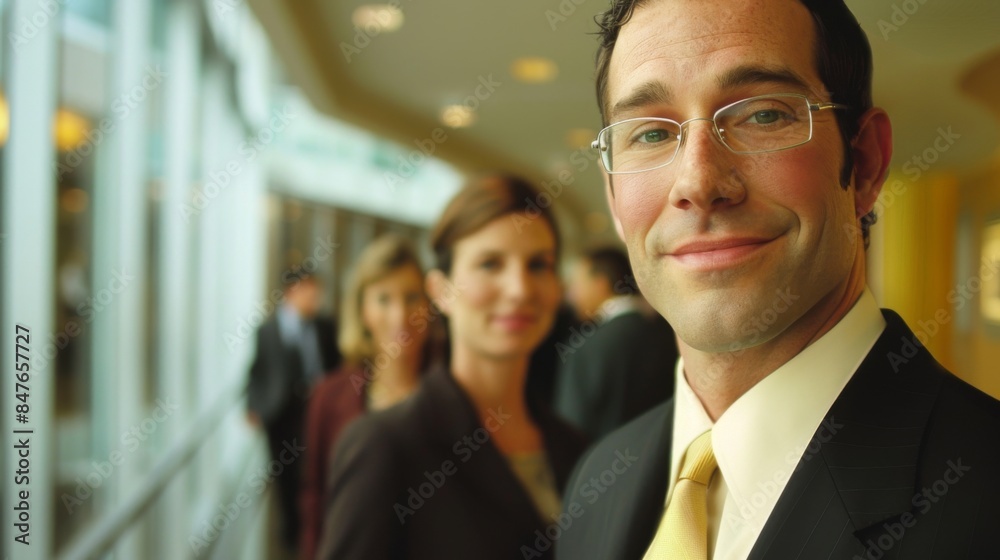 Man in a suit smiles at the camera Man in a suit smiles at the camera