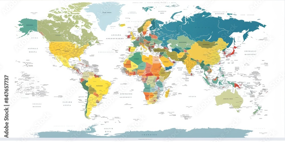 Obraz premium Topographic World Map Illustration