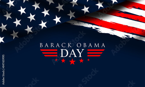 Barack Obama day theme poster. Vector illustration.  Suitable for Poster, Banners, campaign and greeting card. photo