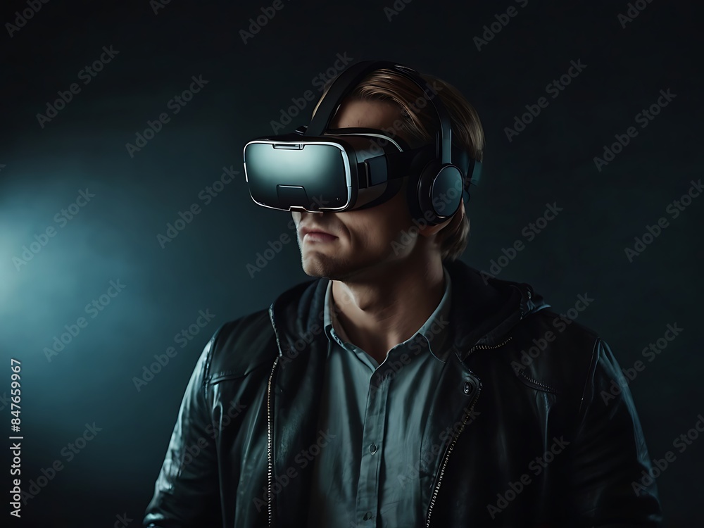 3D render of VR headset with goggles 3D render of VR headset with goggles