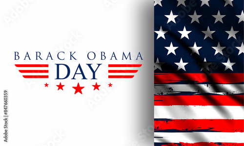 Barack Obama day theme poster. Vector illustration.  Suitable for Poster, Banners, campaign and greeting card. photo