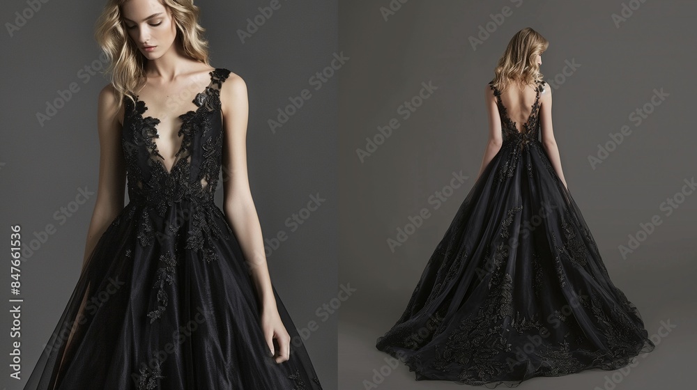 black color long stylish dress black color long stylish dress