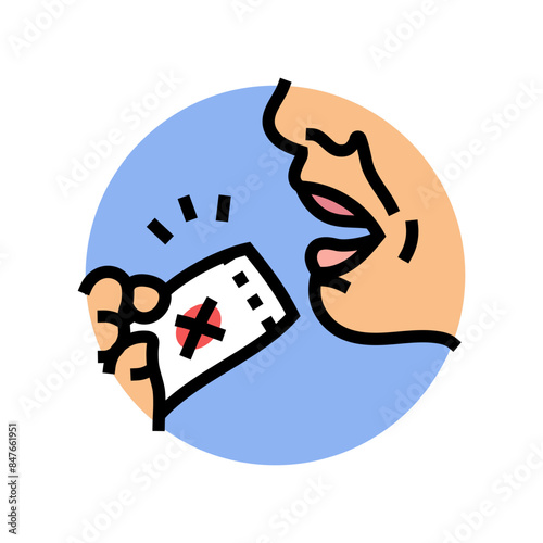 ingestion harmful substances color icon vector. ingestion harmful substances sign. isolated symbol illustration