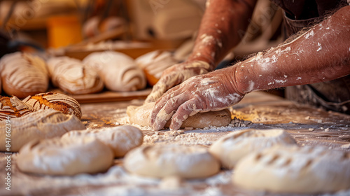 Baker's Hands Shaping Dough