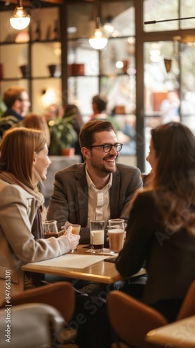 A couple enjoys a date at a cafe