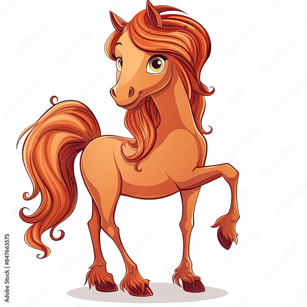 Cute Horse Illustration with Big Eyes Cute Horse Illustration with Big Eyes