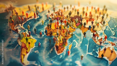 Colorful Illustrated Map of the World Showcasing Continents Countries and Global Connections