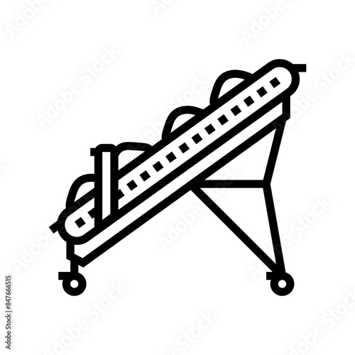 conveyor wood pellets line icon vector. conveyor wood pellets sign. isolated contour symbol black illustration