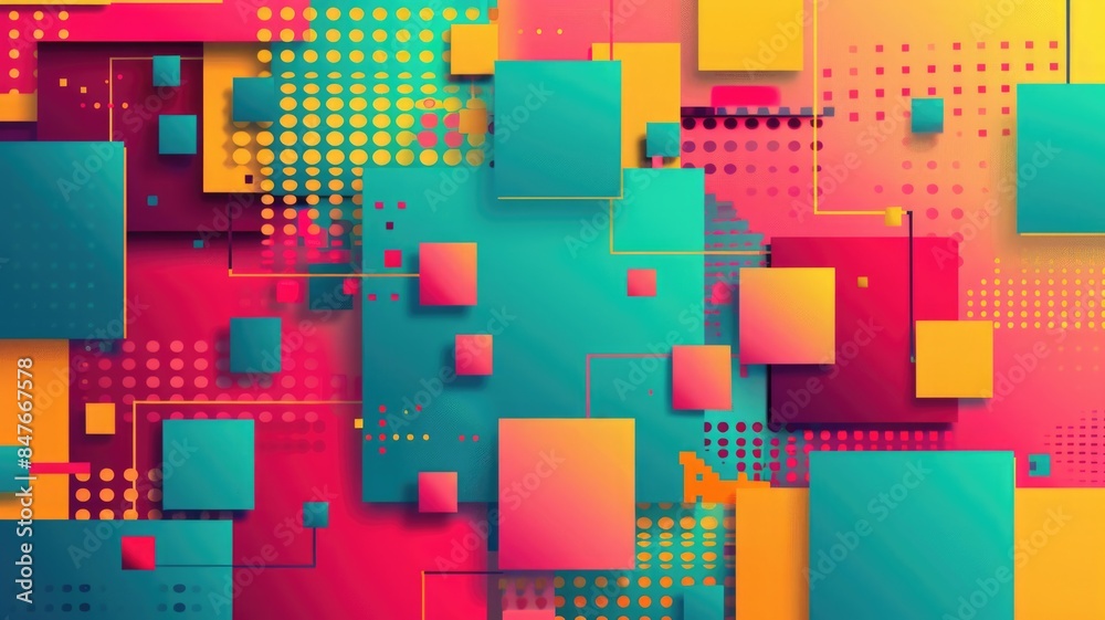 Modern graphic design with pixel elements, bright and colorful, retro vibes, creative fusion Modern graphic design with pixel elements, bright and colorful, retro vibes, creative fusion